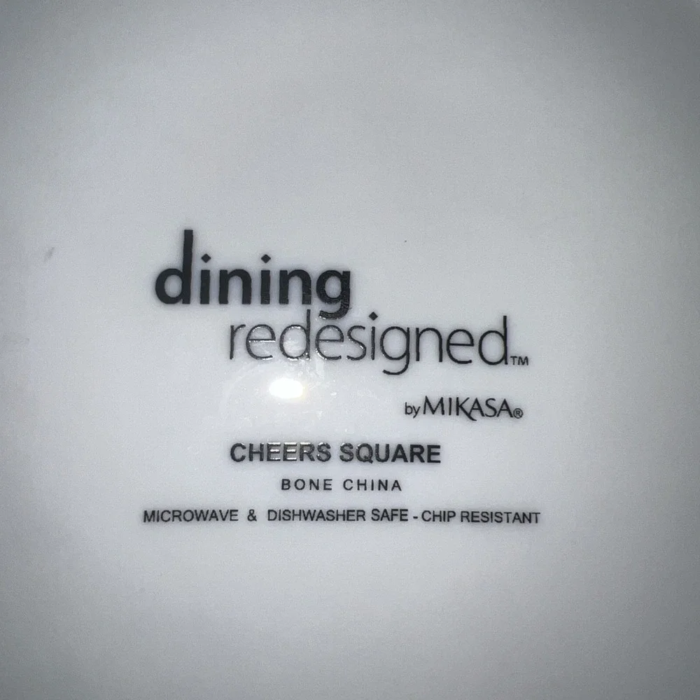 4 Dining Redesigned by Mikasa Cheers Square Salad Plates